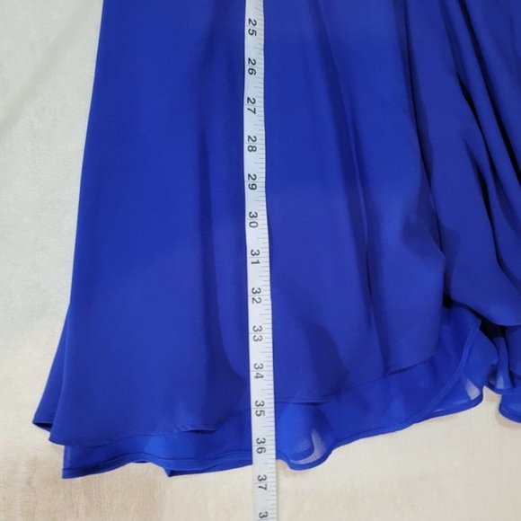 Sam Edelman Blue One-Shoulder Prom Dress - Picture 6 of 7